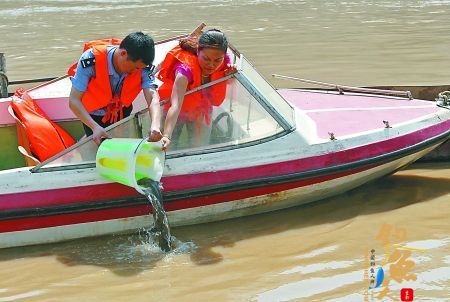 娃娃鱼爬到茶楼“乘凉” 工作人员将娃娃鱼放生嘉陵江里 图