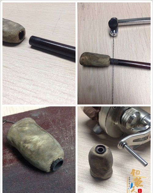 手工DIY路亚钓竿摇柄握丸的制作详解 附制作过程图片