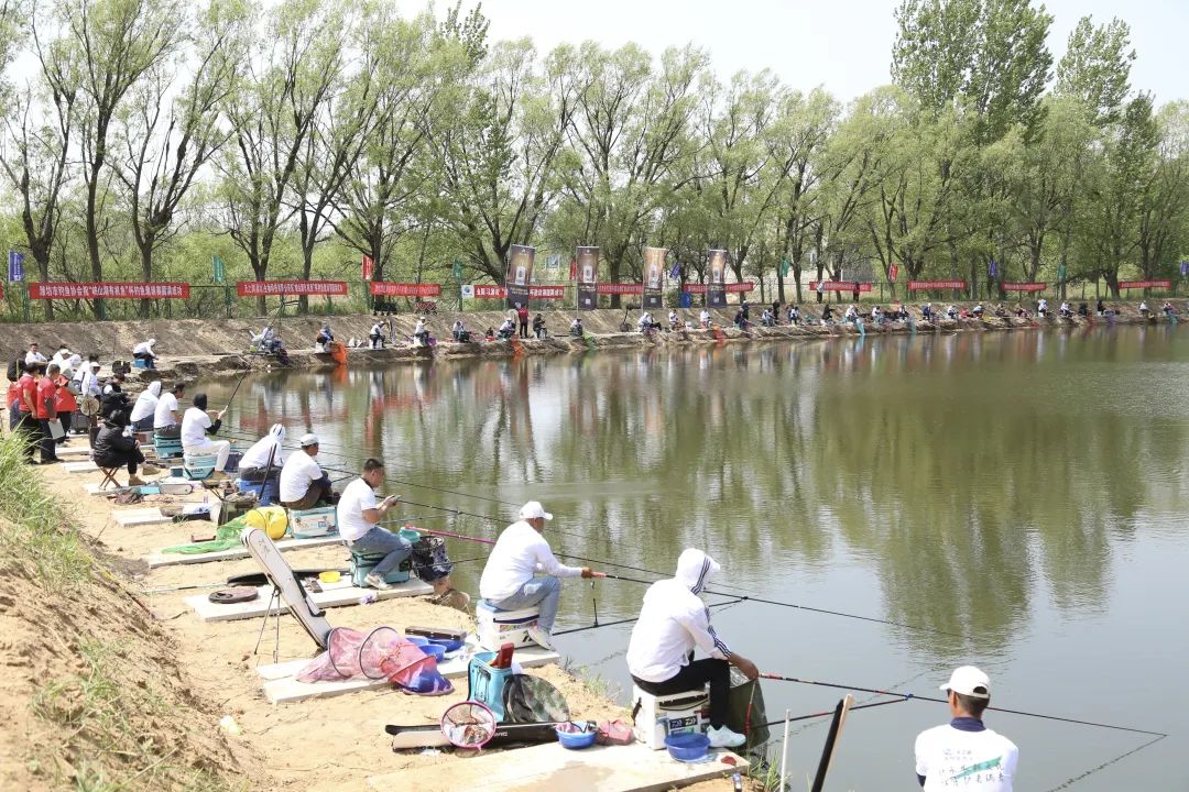 第41届潍坊国际风筝会“峡山湖有机鱼”杯钓鱼邀请赛举办,近百名钓友齐聚一“塘”，以钓会友，共同感受垂钓的乐趣。